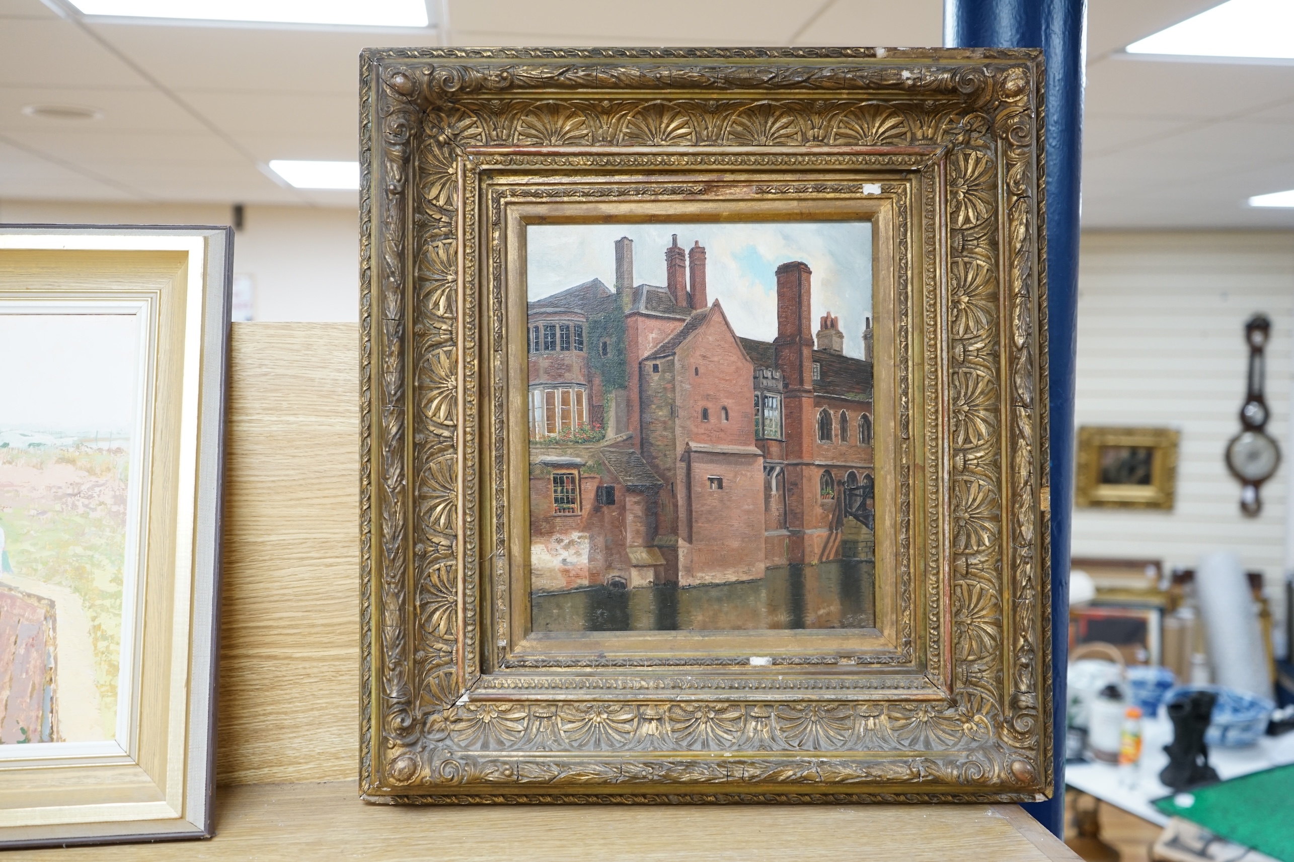 Early 20th century, oil on canvas, Possibly Cambridge, unsigned, 29 x 24cm. Condition - good, frame in need of repair